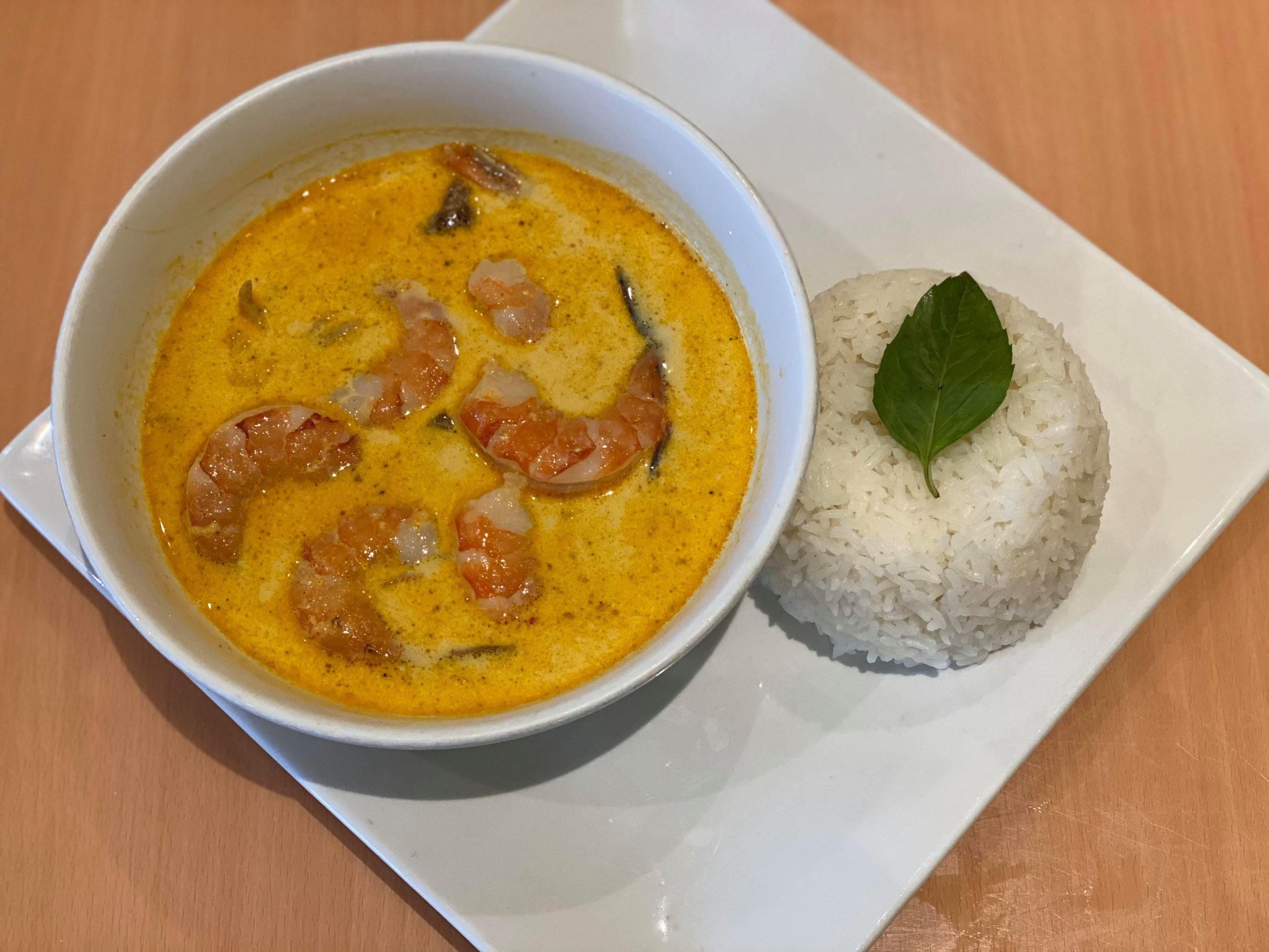 34B. Rice with Yellow Shrimp Curry